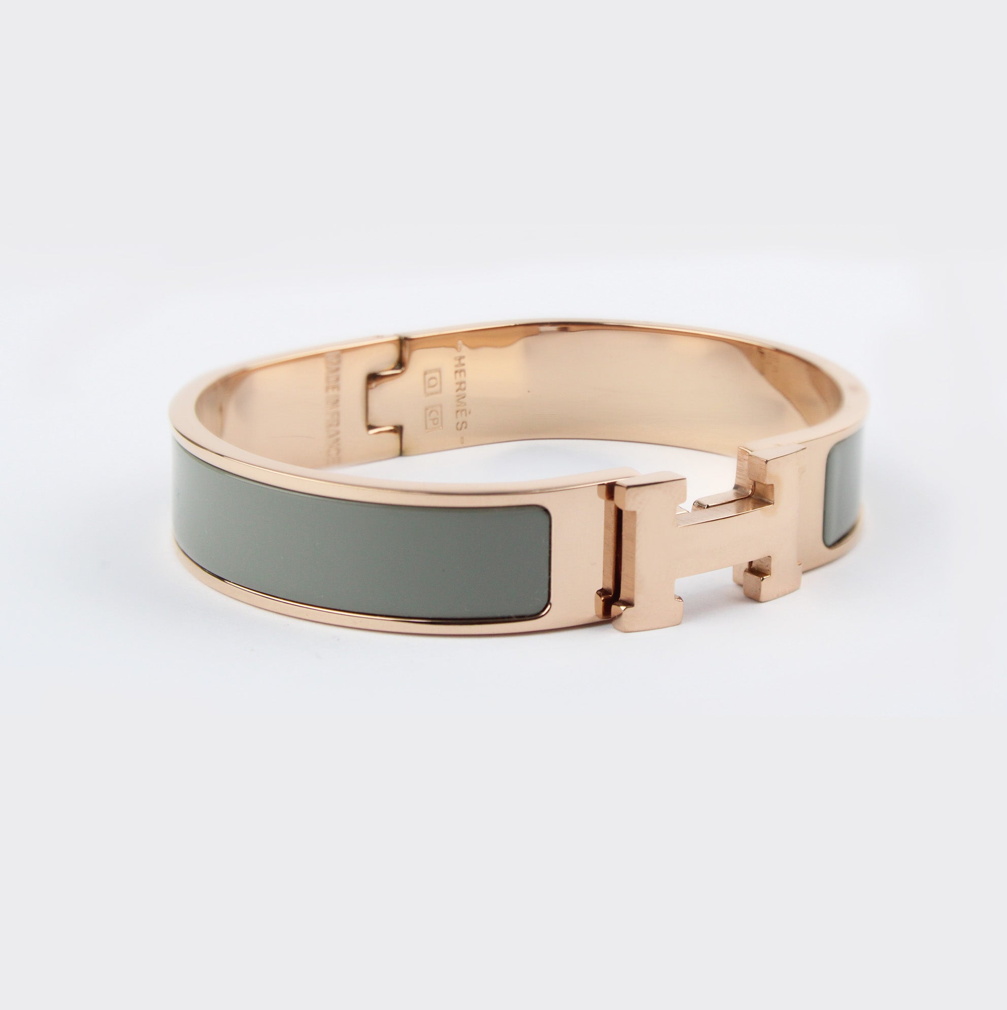Pulsera Tipo Clic H Gris Rosa Gold